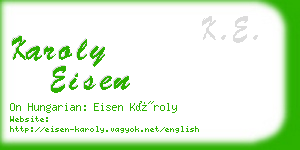 karoly eisen business card